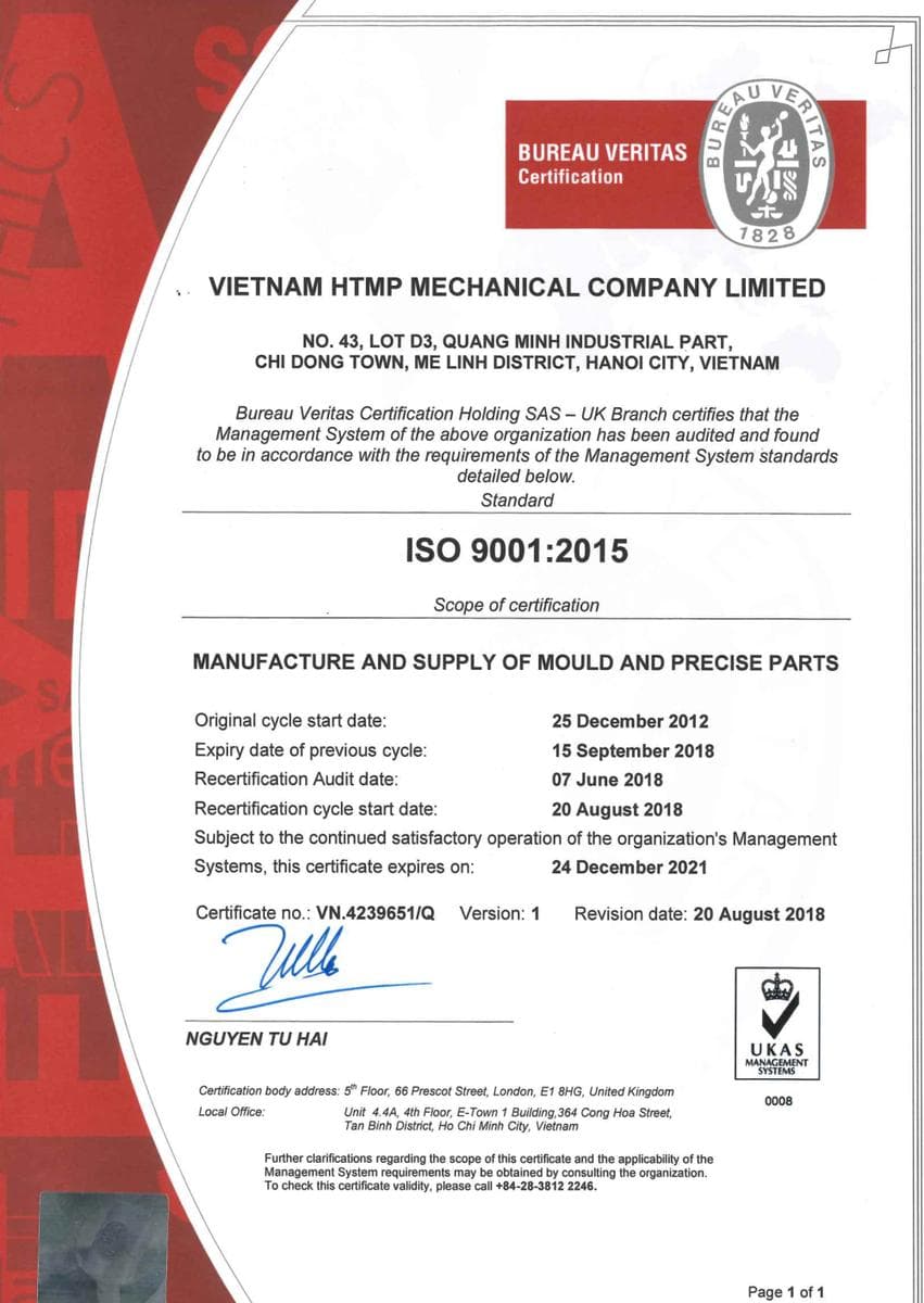 Vietnam High Technology Mold Company Limited facility 2